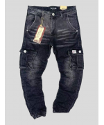 Чёрные,ДЖИНСОВЫЕ брюки ДЖОГГЕРЫ-с накладными карманами, для мальчиков .Размеры 134-164 см.Фирма KE YI QI