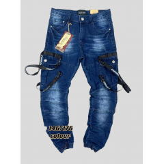 ДЖИНСОВЫЕ брюки ДЖОГГЕРЫ-с накладными карманами, для мальчиков .Размеры 146-176 см.Фирма KE YI QI 