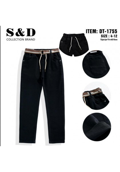 Чорні,Джинси Чиноси,пояс-резинка,для хлопчиків, розміри 4-12. Фірма S&D.Угорщина.