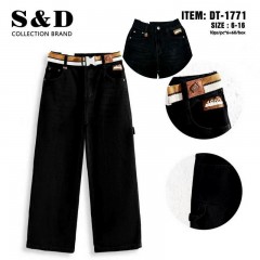 Чорні,Джинси wide leg,пояс-резинка, для хлопчиків, розміри 6-16. Фірма S&D.Угорщина.