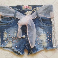 Джинсовые шортики для девочек, размеры 4-12, фирма S&D, Венгрия