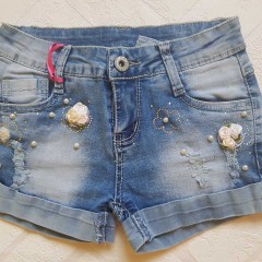 Джинсовые шортики для девочек, размеры 134-164 см, фирма 