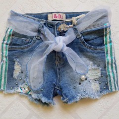 Джинсовые шортики для девочек, размеры 4-12, фирма S&D, Венгрия