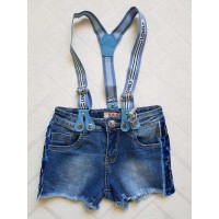 Джинсовые шортики с подтяжками для девочек, размеры 8-18, фирма S&D, Венгрия