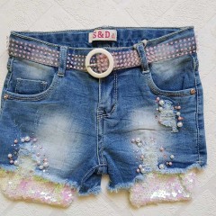 Джинсовые шортики для девочек, размеры 8-18, фирма S&D, Венгрия