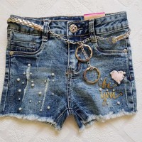 Джинсовые шортики для девочек, размеры 98-128 см, фирма GRACE, Венгрия